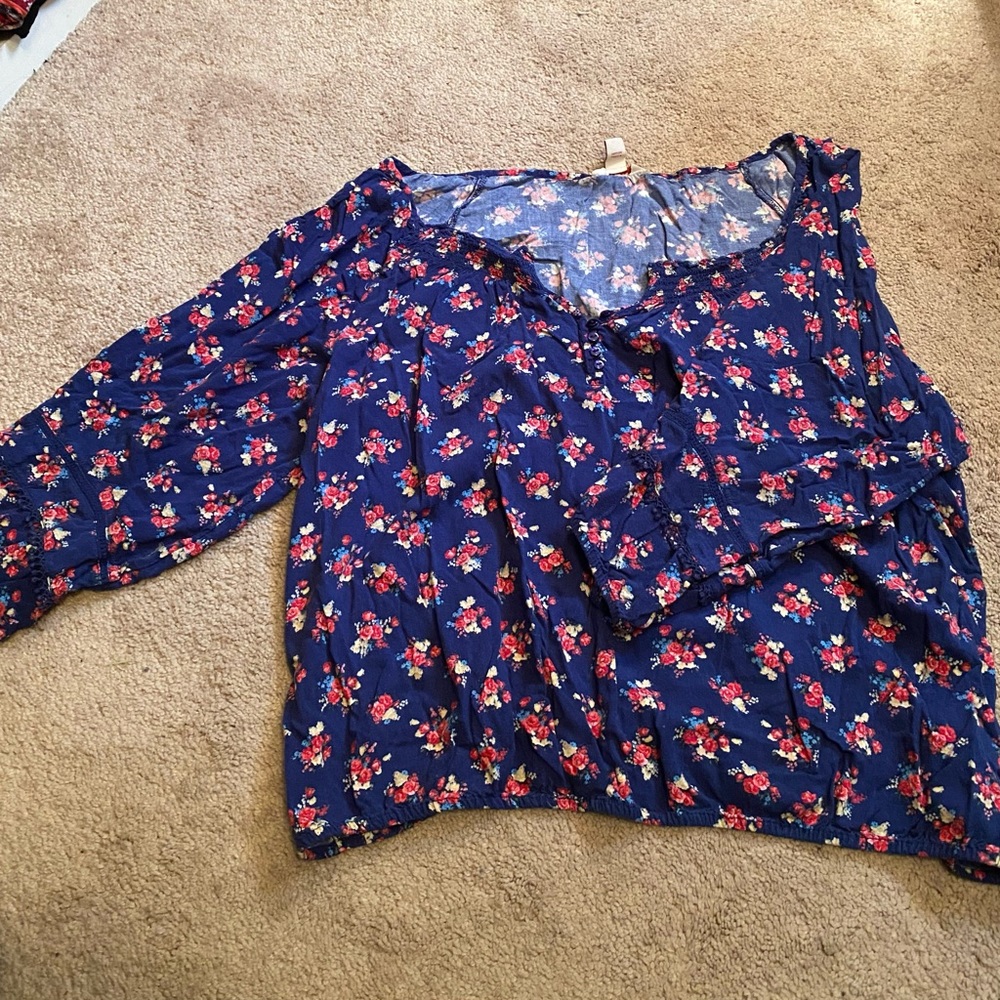 1X Jr Plus Floral Blouse